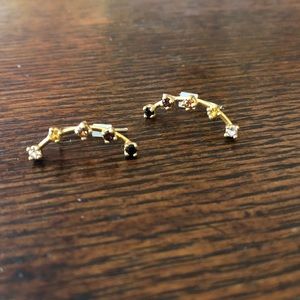 Gold climber earrings
